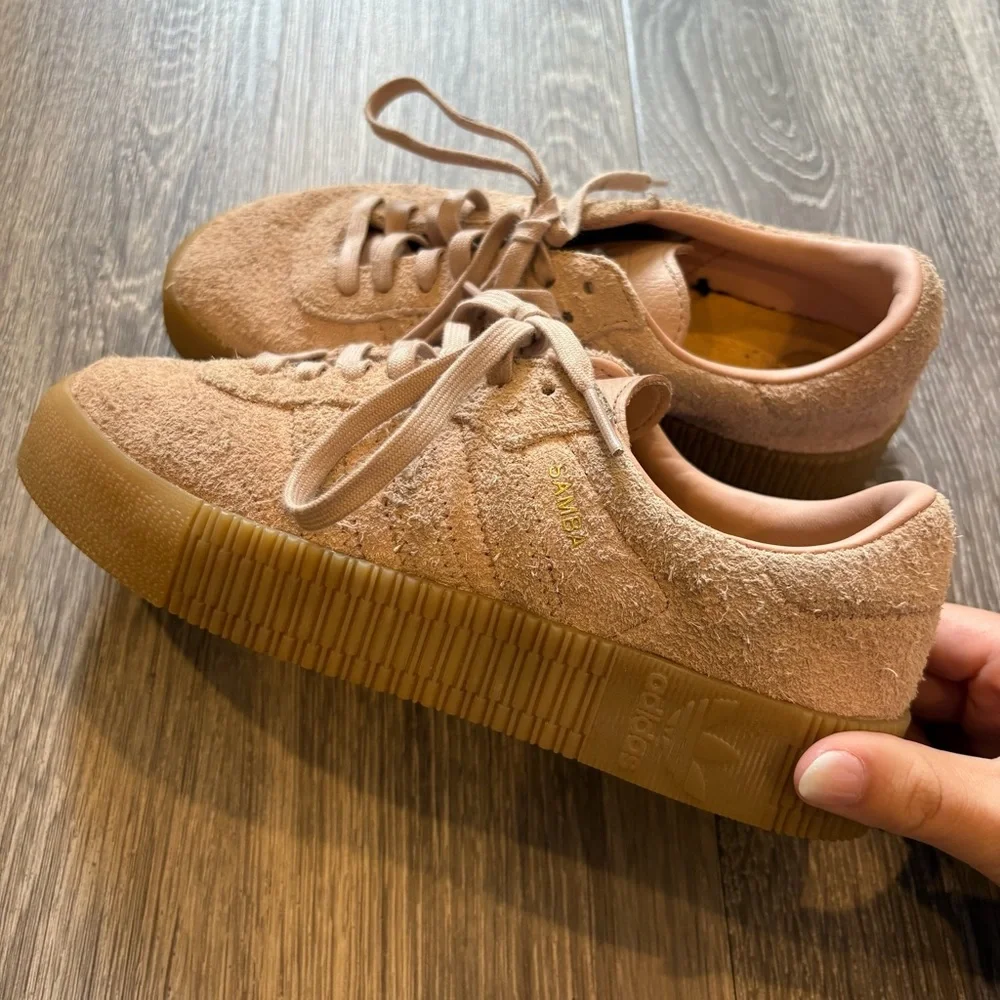 Adidas Samba Rose Women's Dusty Pink Suede Platform Sneakers - Picture 4 of 8